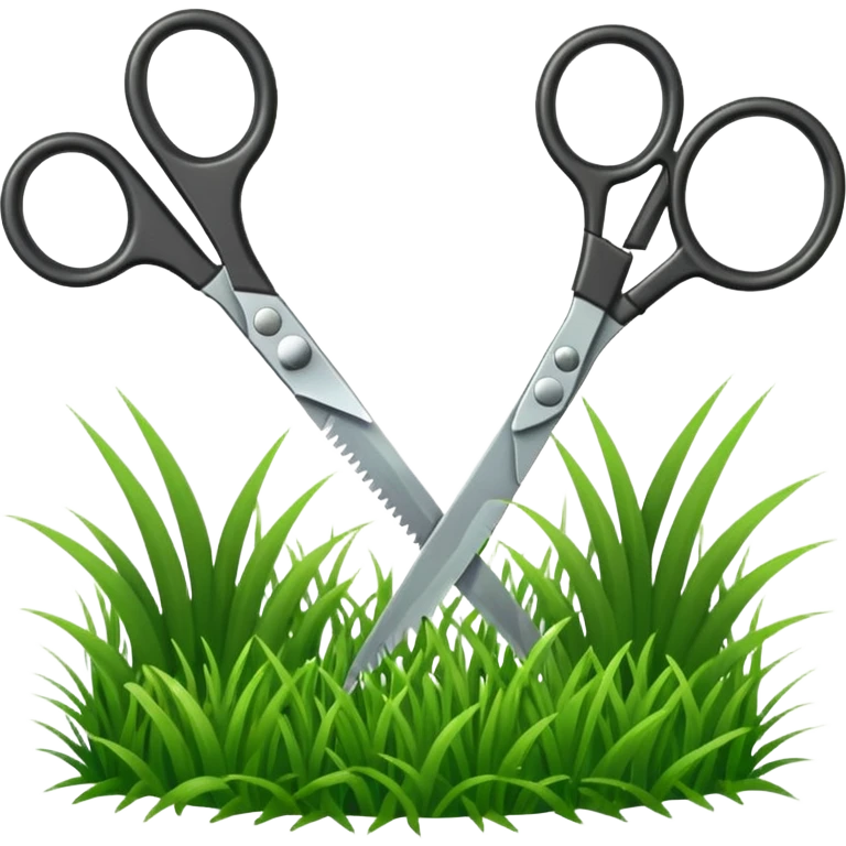  a pair of scisors cutting grass emoji