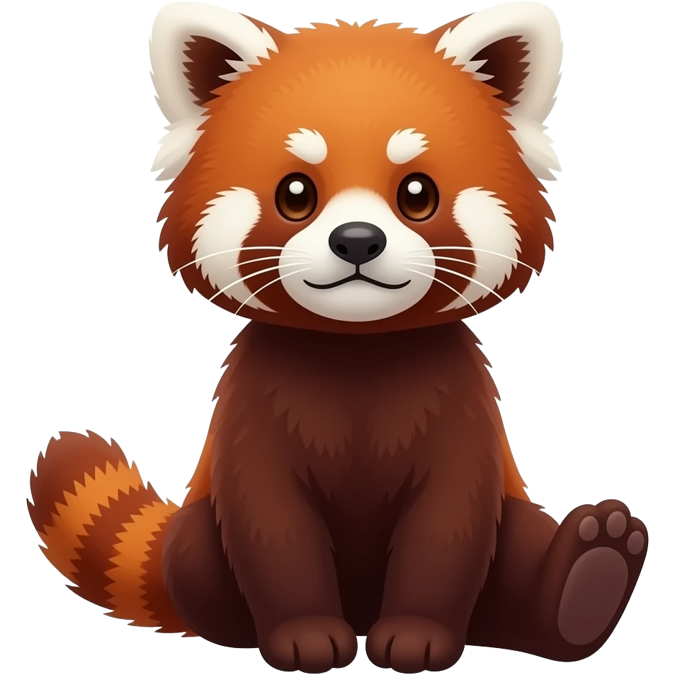 Sad red panda, cartoon emoji
