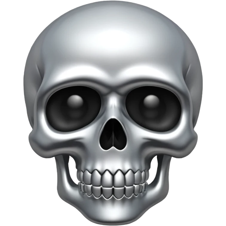 silver chrome scull emoji