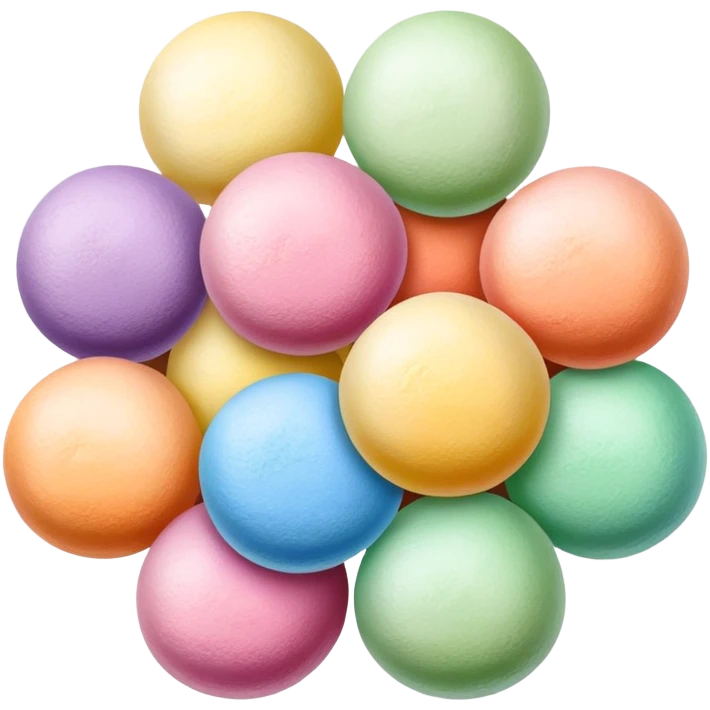 Colorful mochi ice cream balls with different flavors emoji