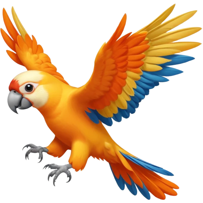 orange parrot cockatiel bird flying emoji