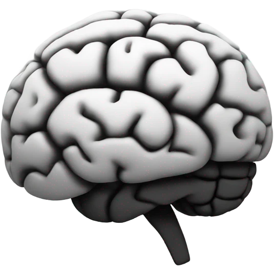 black and white brain emoji