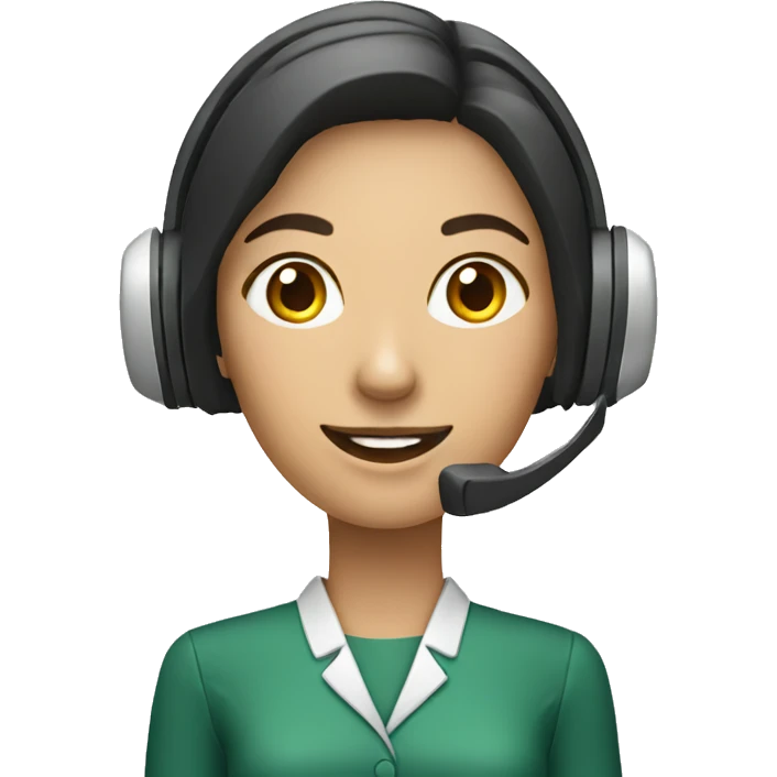 telemarketing attendant woman with whatsapp icon emoji
