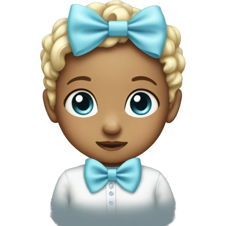 cute baby blue bow emoji