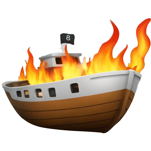 Boat on fire emoji
