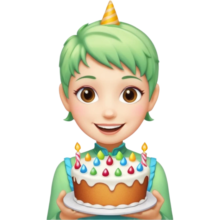 Pixie with cake emoji