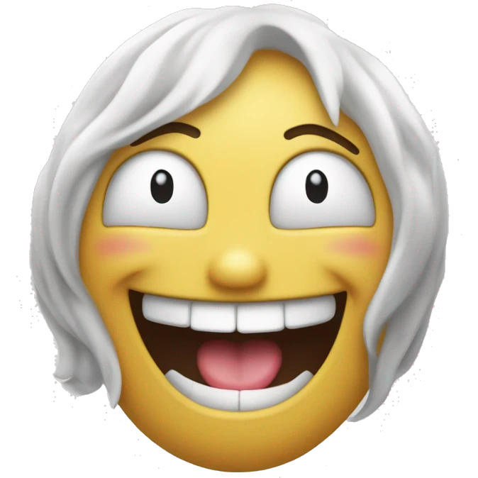 Smiley face laughing hysterically ￼ emoji