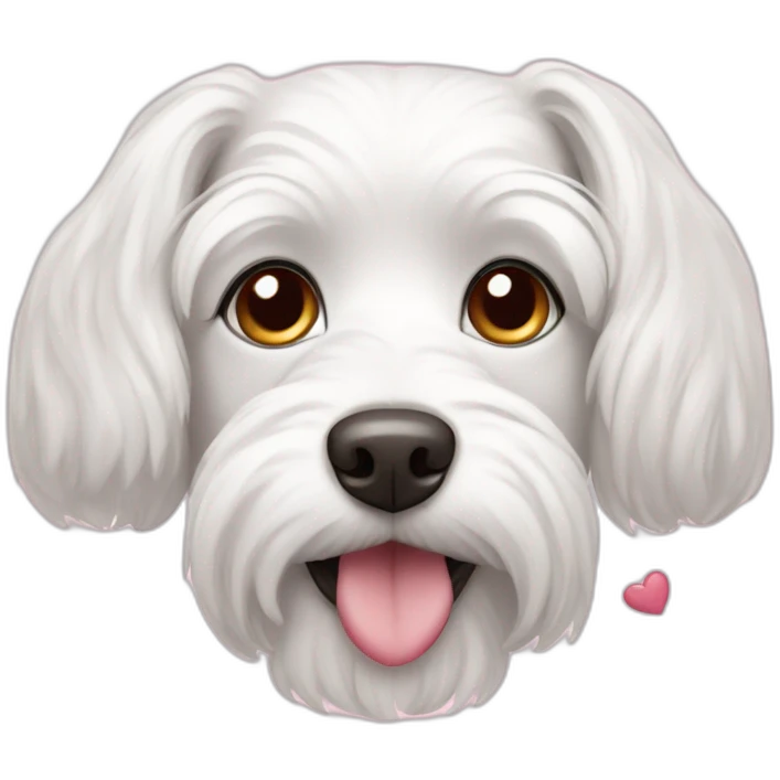  dog Maltese Face with a few hearts around her head emoji