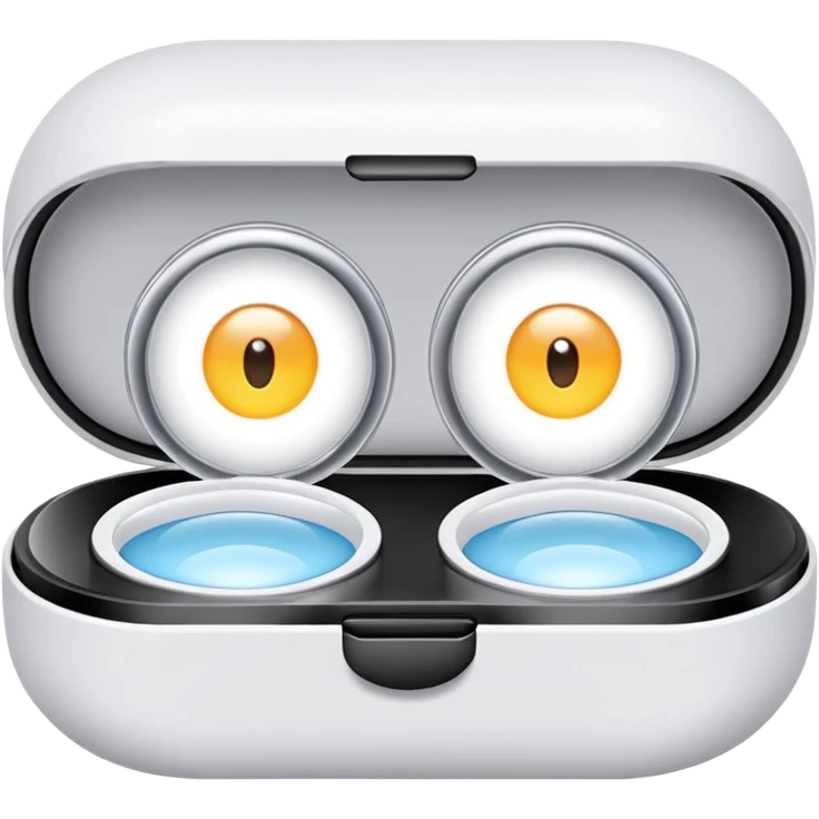 2 contact lenses white travel mini case emoji
