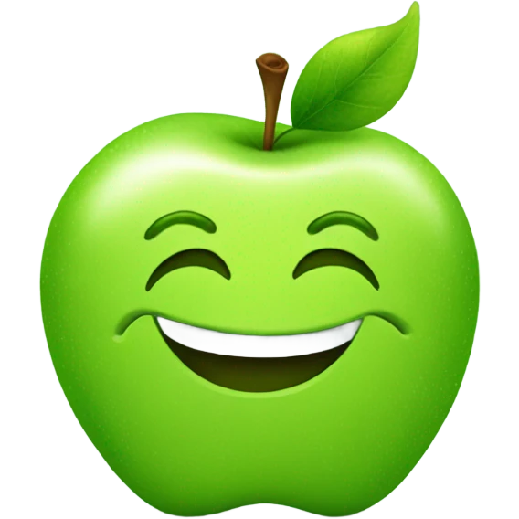 Happy green apple emoji