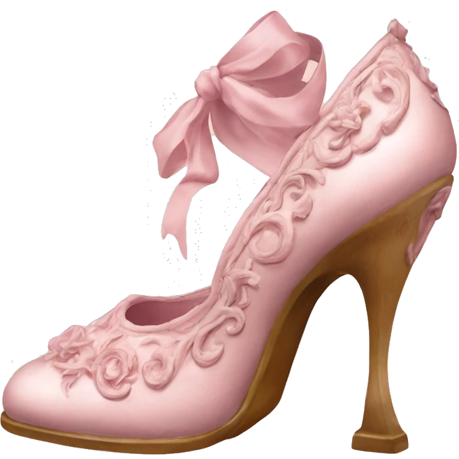 vintage rococo light pink heel shoes  emoji