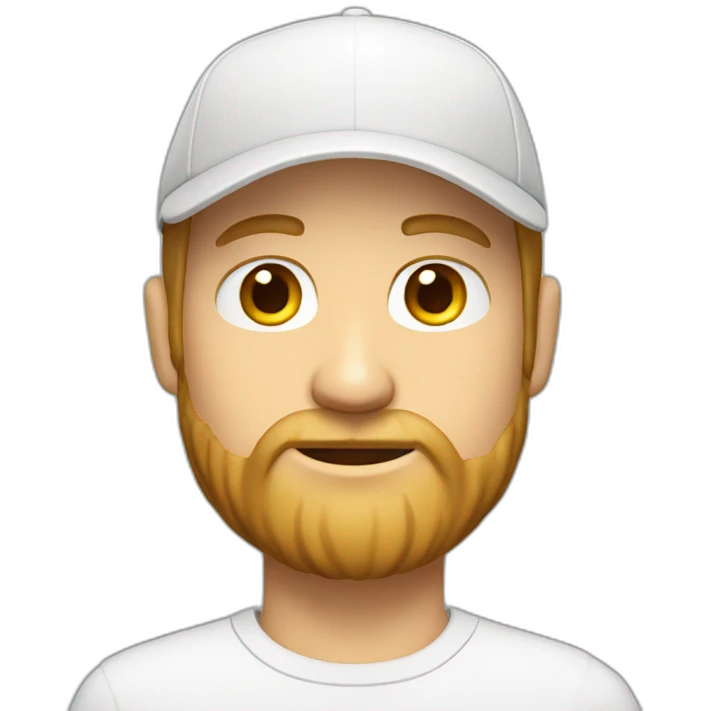 white man with a short beard and a cap emoji