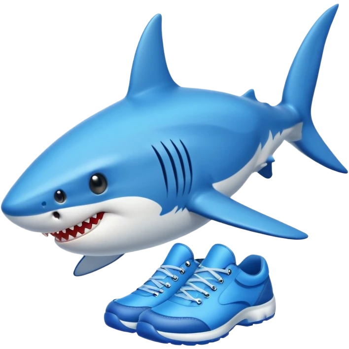 Shark with blue shoes emoji