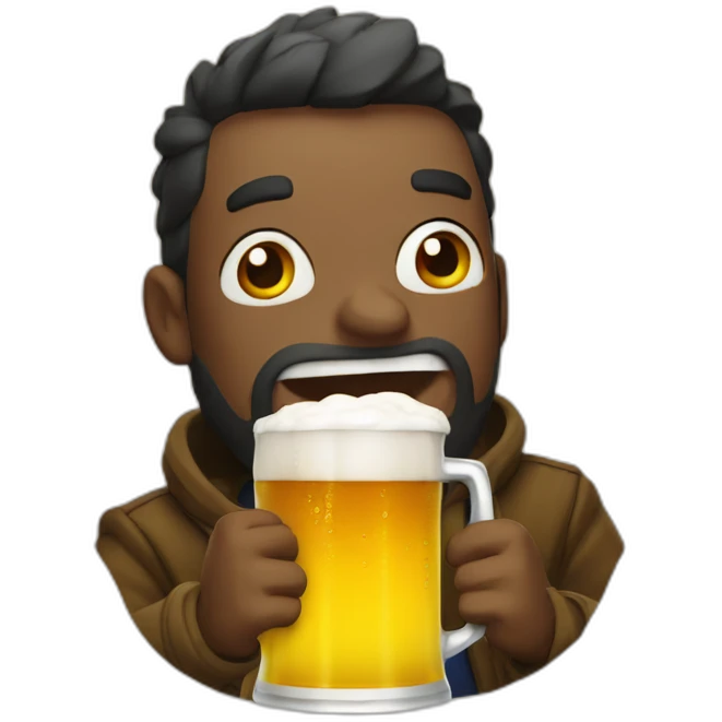 xman drinking beer emoji