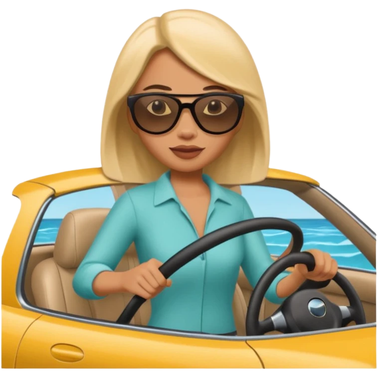 The Meg driving a car emoji