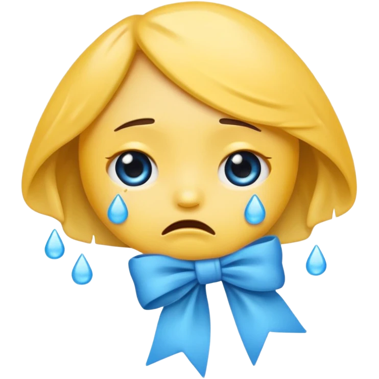 Crying emoji with bow emoji
