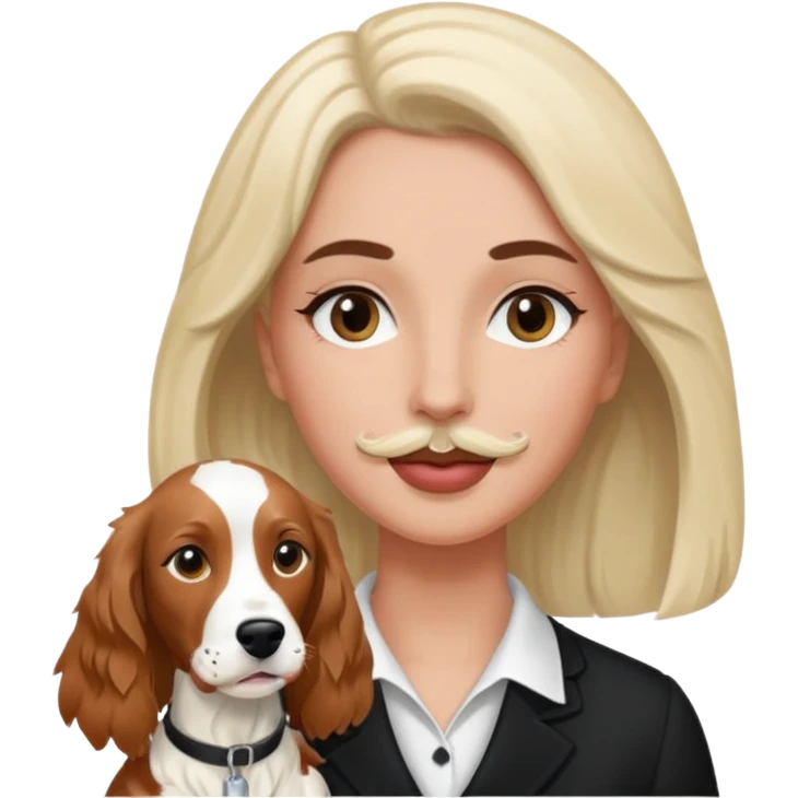 Setter anglais blanc à tache noir une femme emoji