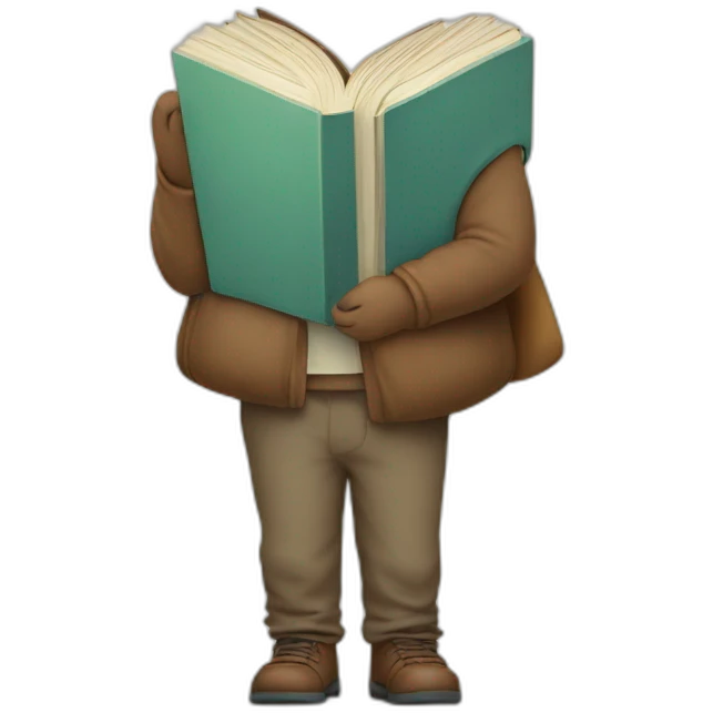 standing not laying books with different size and thick with one book inclined emoji