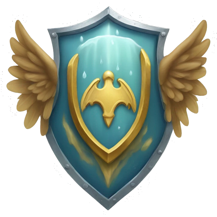 winged shield of water emoji