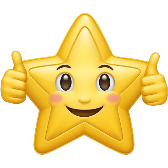 HD a smiling happy star with both hands doing thumbs up  emoji