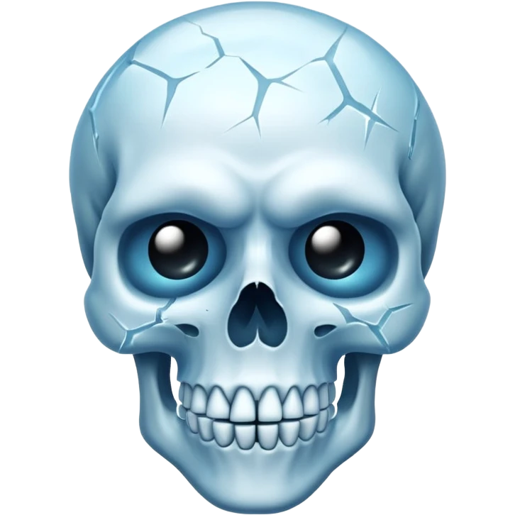 skull with icy frost, frozen expression emoji