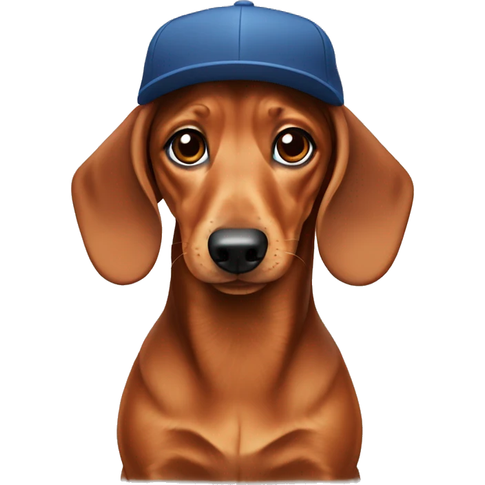Dachshund with a cap emoji
