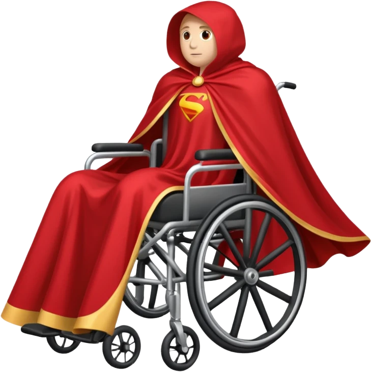 Back of wheelchair with a cape attached  emoji