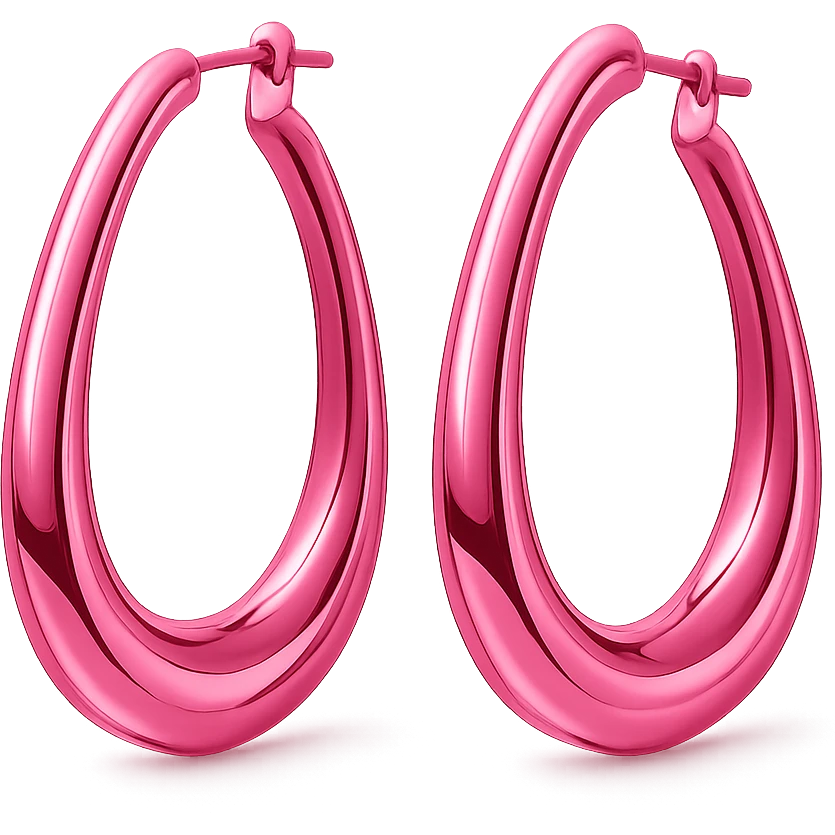 pink earrings, radiant and modern emoji