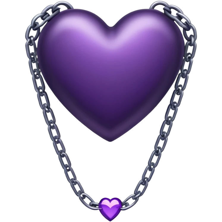 Dark purple heart in chains emoji