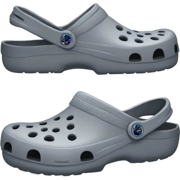 grey pair of crocs for feet emoji