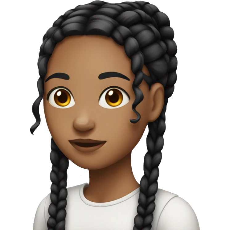 Girl with black braids emoji