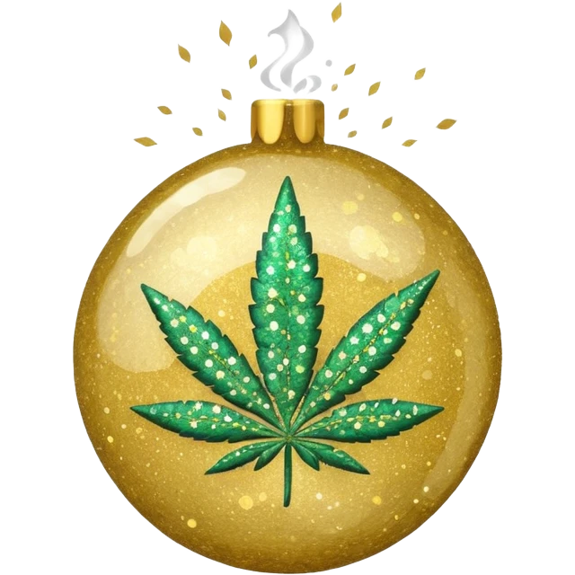 glitter bomb with weed emoji
