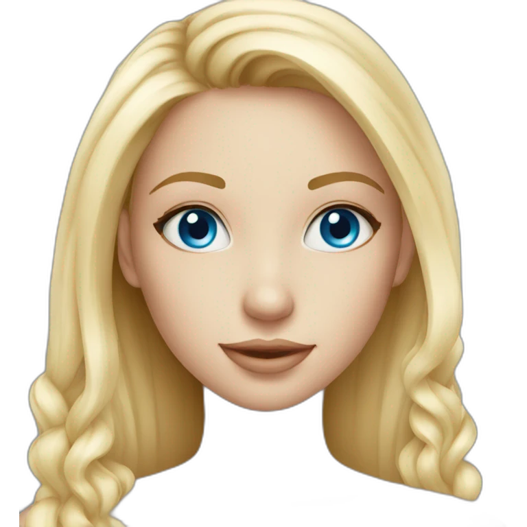 Beautiful blue eyes girl with blond hairs emoji