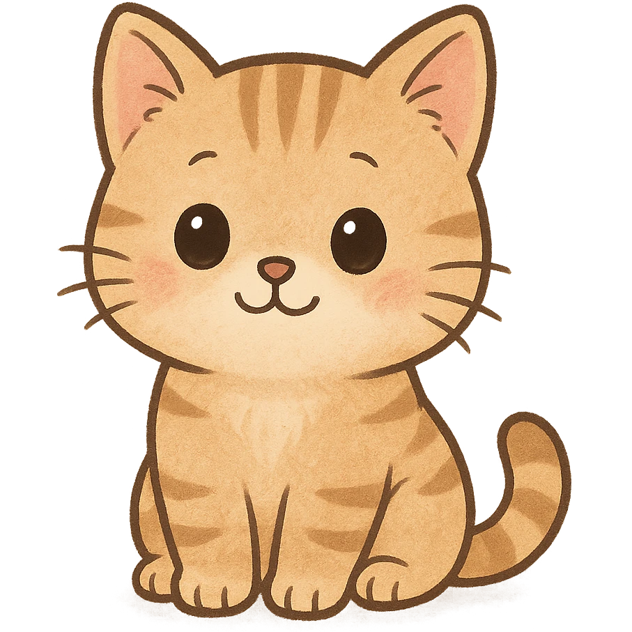 cute cat sitting, charming and adorable, general style emoji