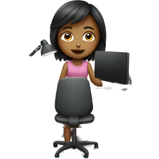 Girl working on computer  emoji