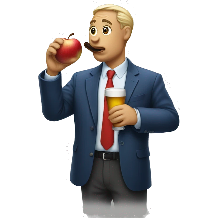 debate drinking apple j emoji