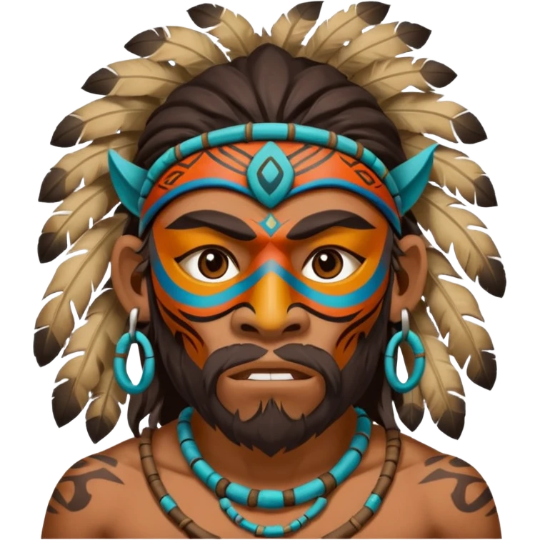 cave man with ritual mask emoji