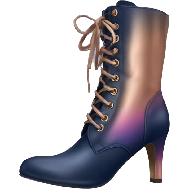 Realistic pair of navy,bronze,and rose gold ombre boot high heel shoes. emoji
