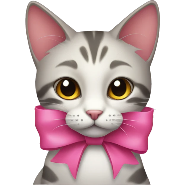 cat with pink bow emoji