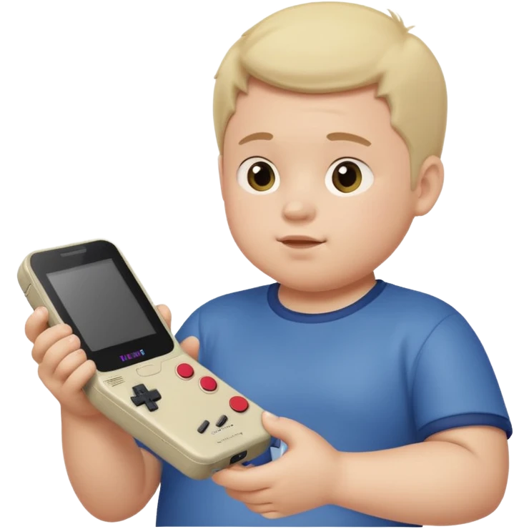 fat boy playing game boy emoji