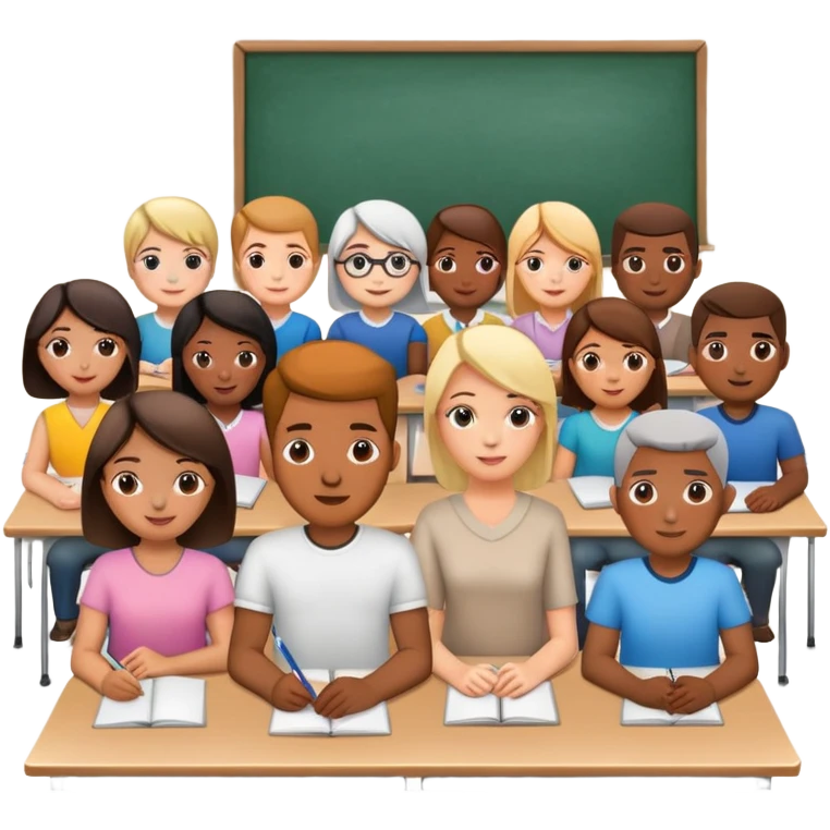 adults sitting in a classroom emoji