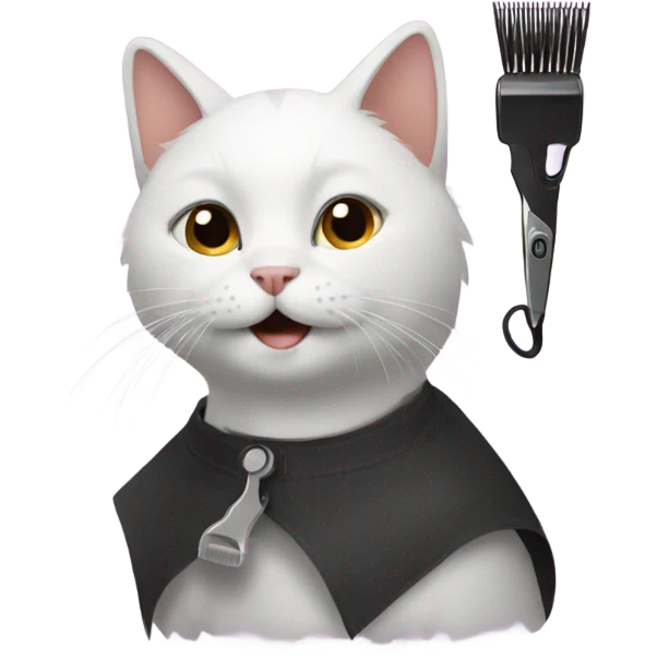 Cat getting a haircut emoji
