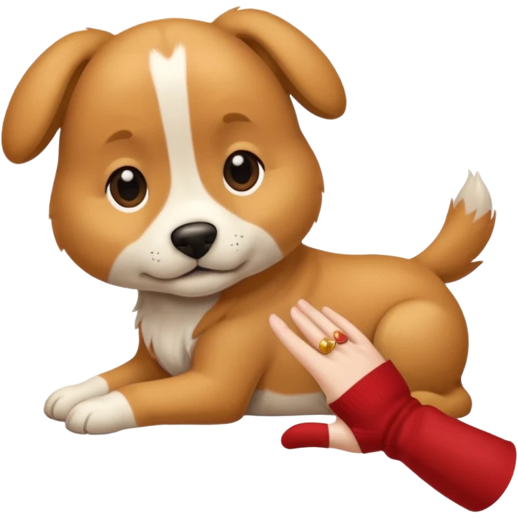 hand pets an animal emoji