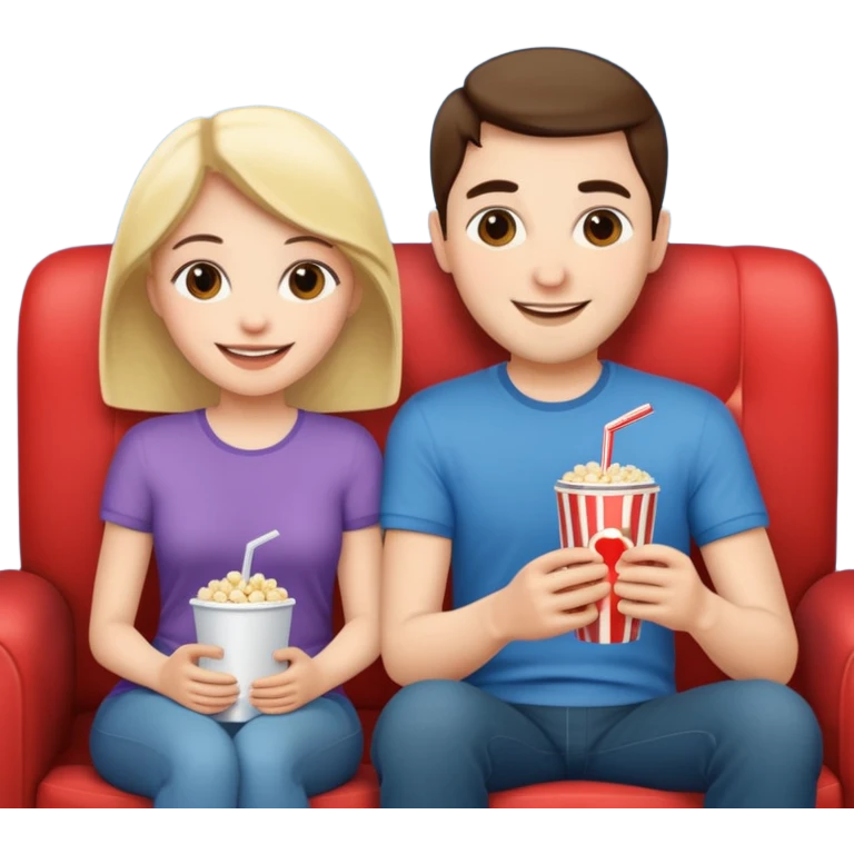 A couple sitting on a sofa watching a movie emoji