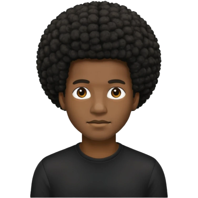 black model man afro black shirt emoji