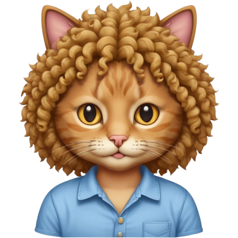 curly hair cat with shirts  emoji