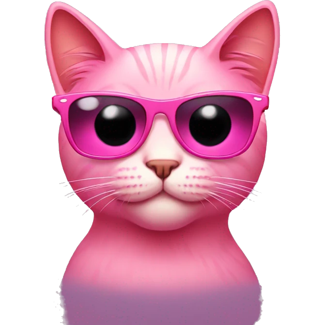 Pink cat wearing sunglasses emoji