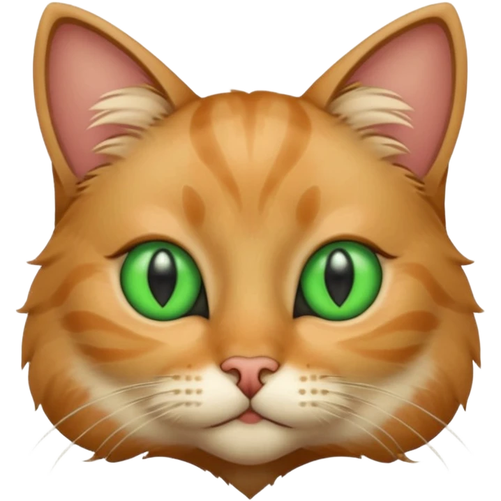 Un gato con corazón en los ojos de color verde emoji