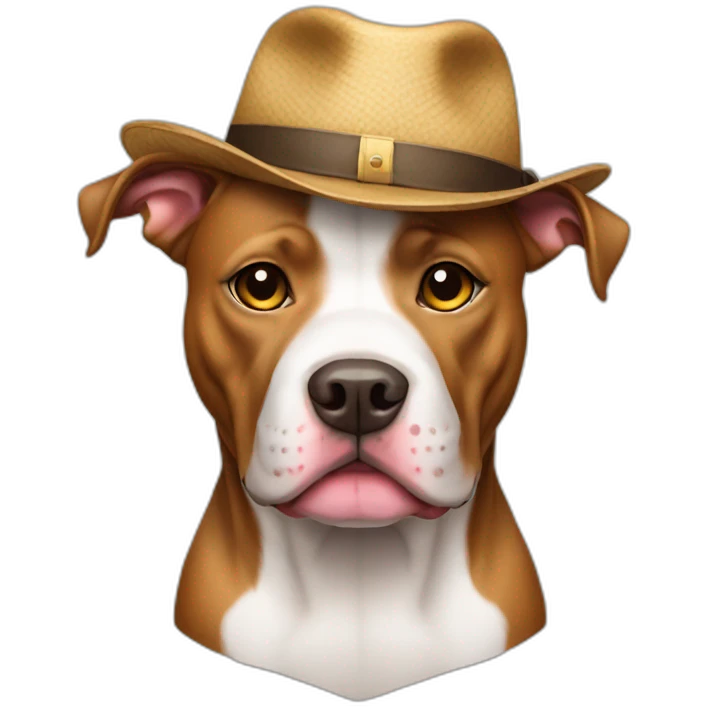 Dog pit bull whit hat  emoji