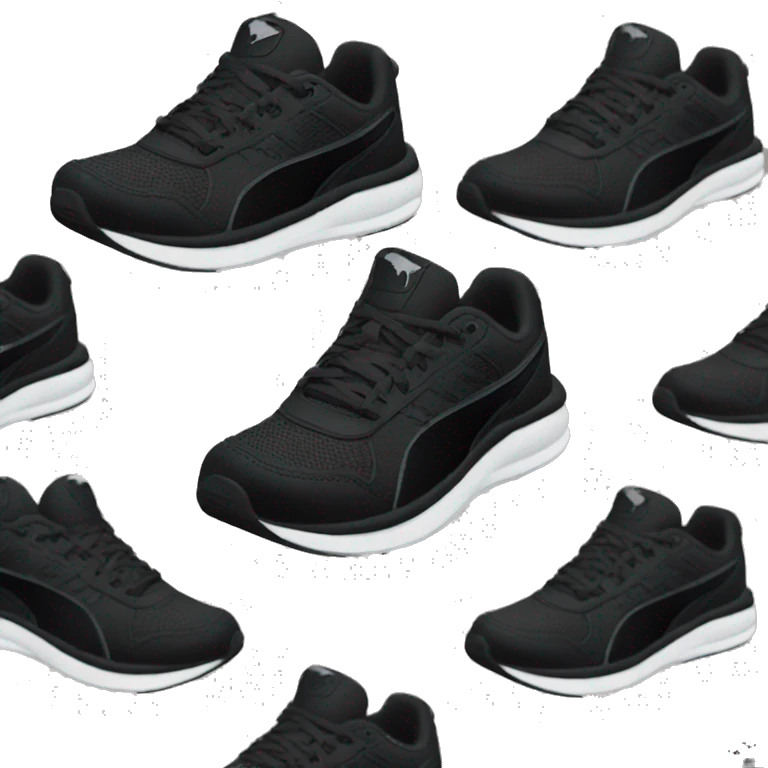 all black puma running shoes emoji